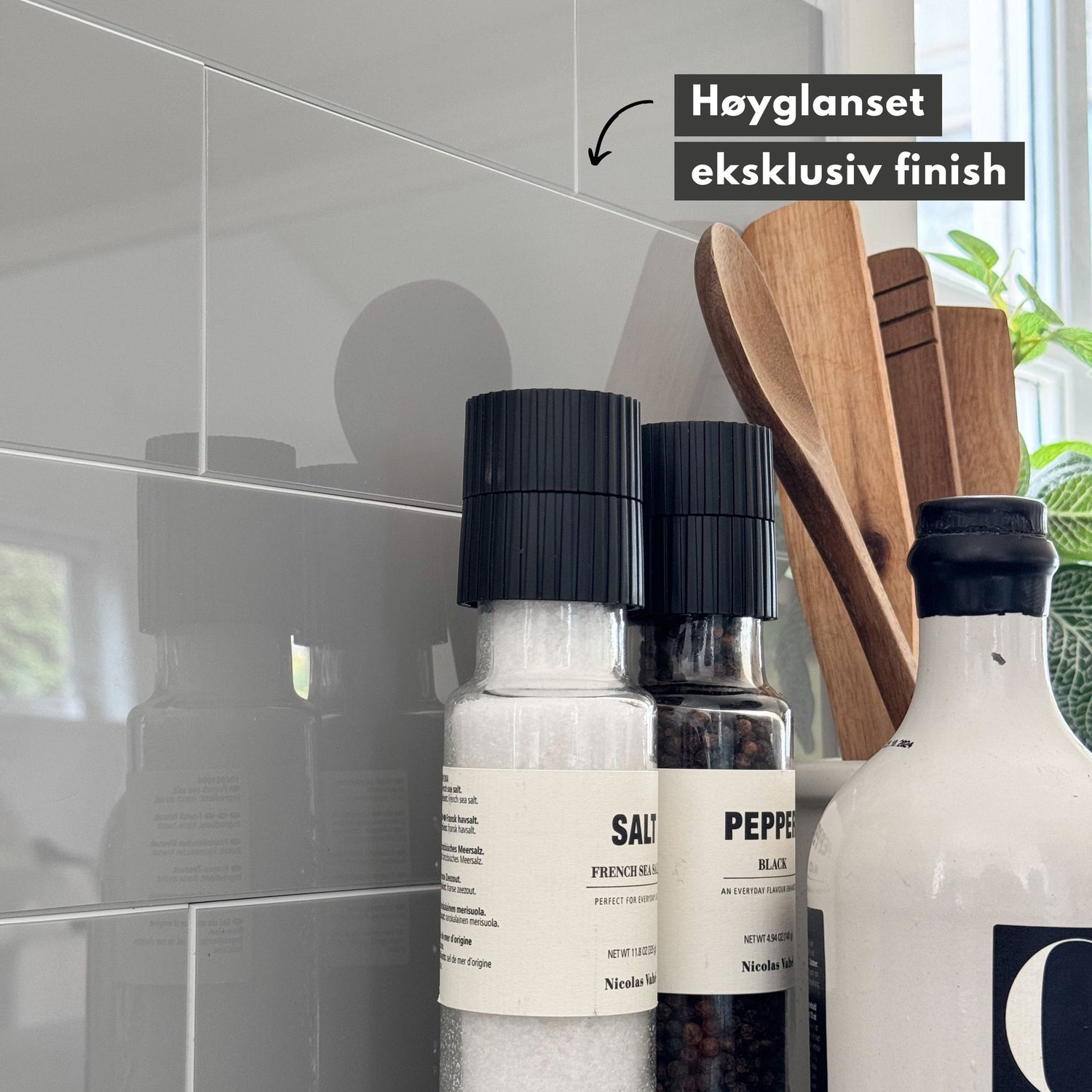 24-pk Hailey grå selvklebende veggfliser