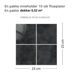 10-pk Melina antrasitt selvklebende veggfliser