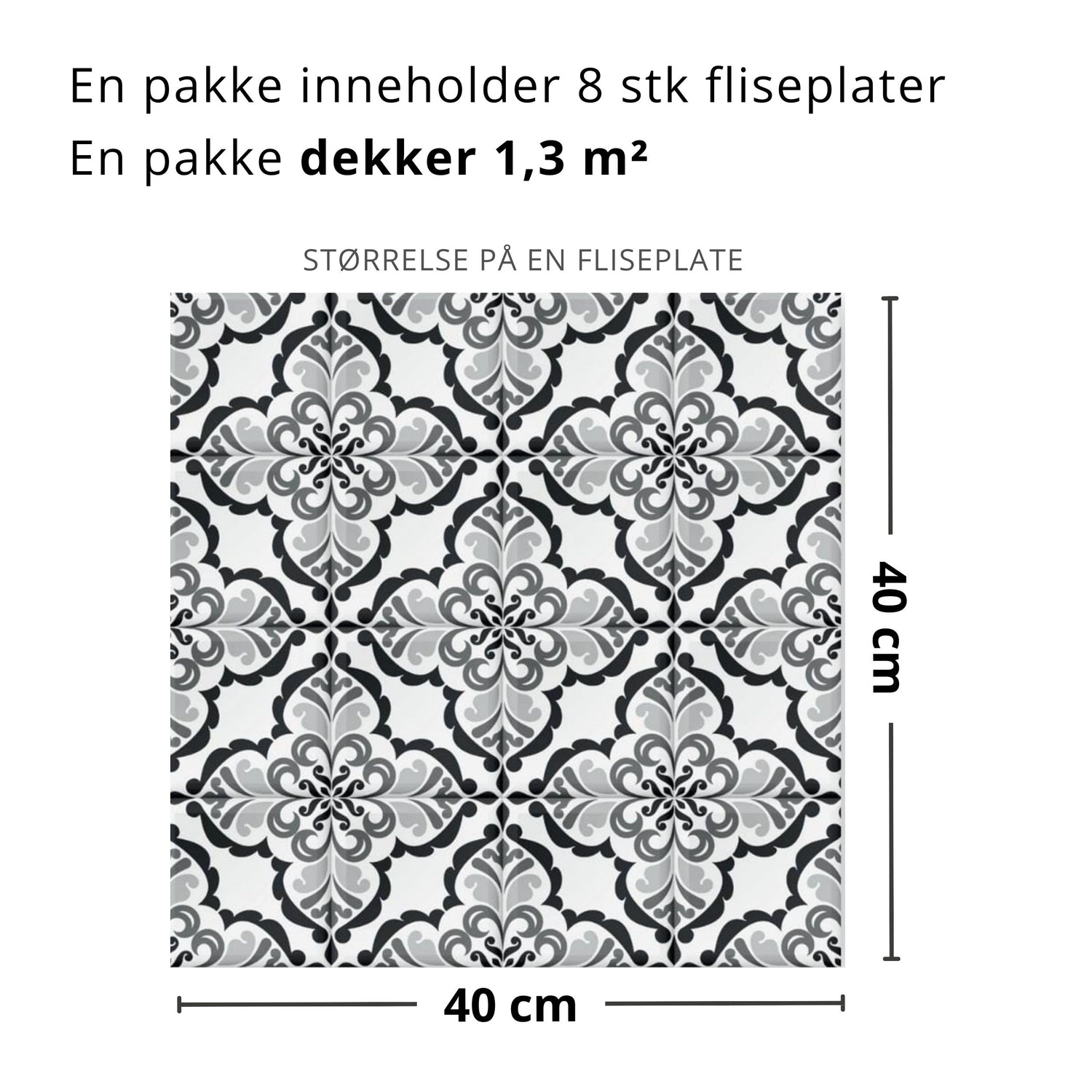 8-pk Lisbonne selvklebende fliser