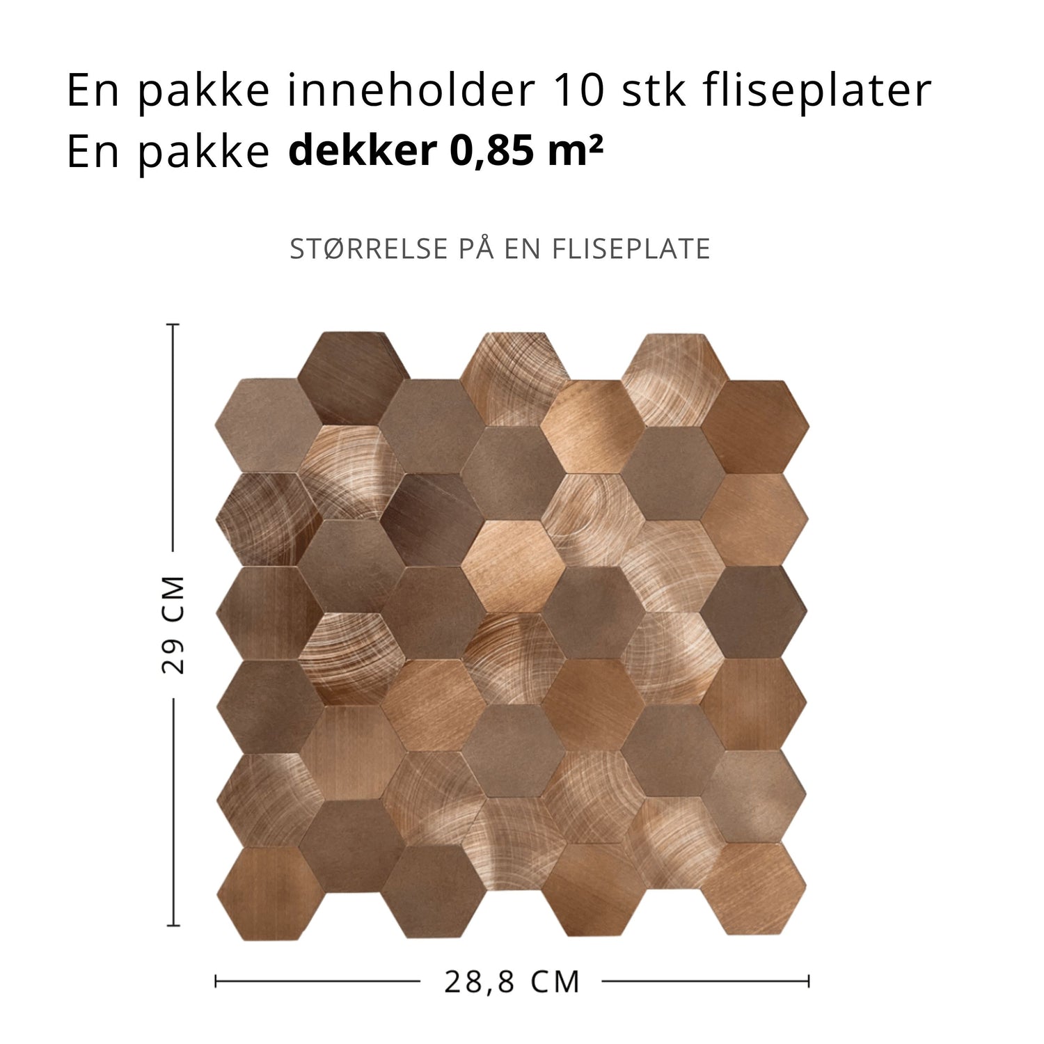 10-pk Sofie hexagon selvklebende veggfliser