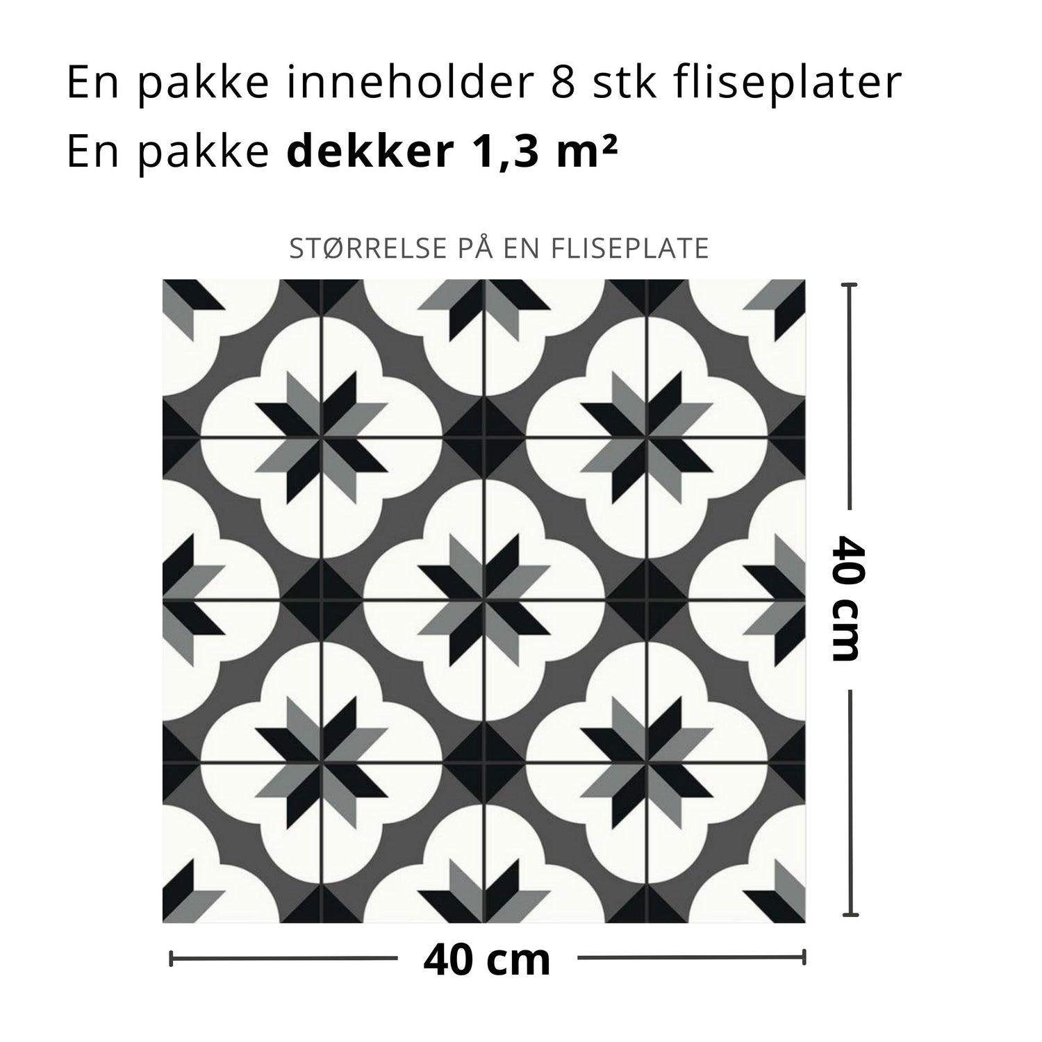 8-pk Bergen selvklebende fliser