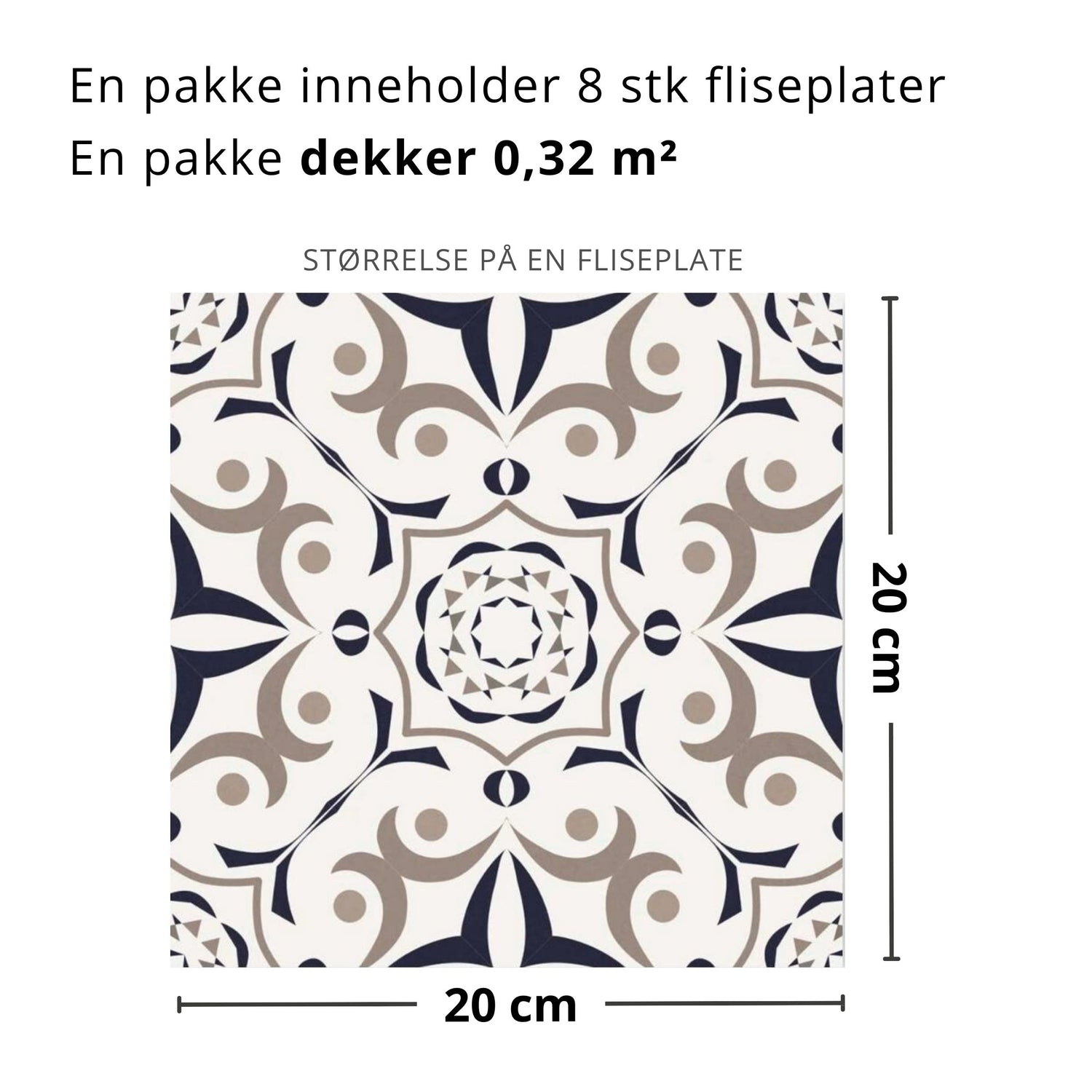 8-pk Barcelona selvklebende fliser
