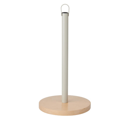 Kjøkkenrullholder i metall med rund base i bøk fra KitchenCraft