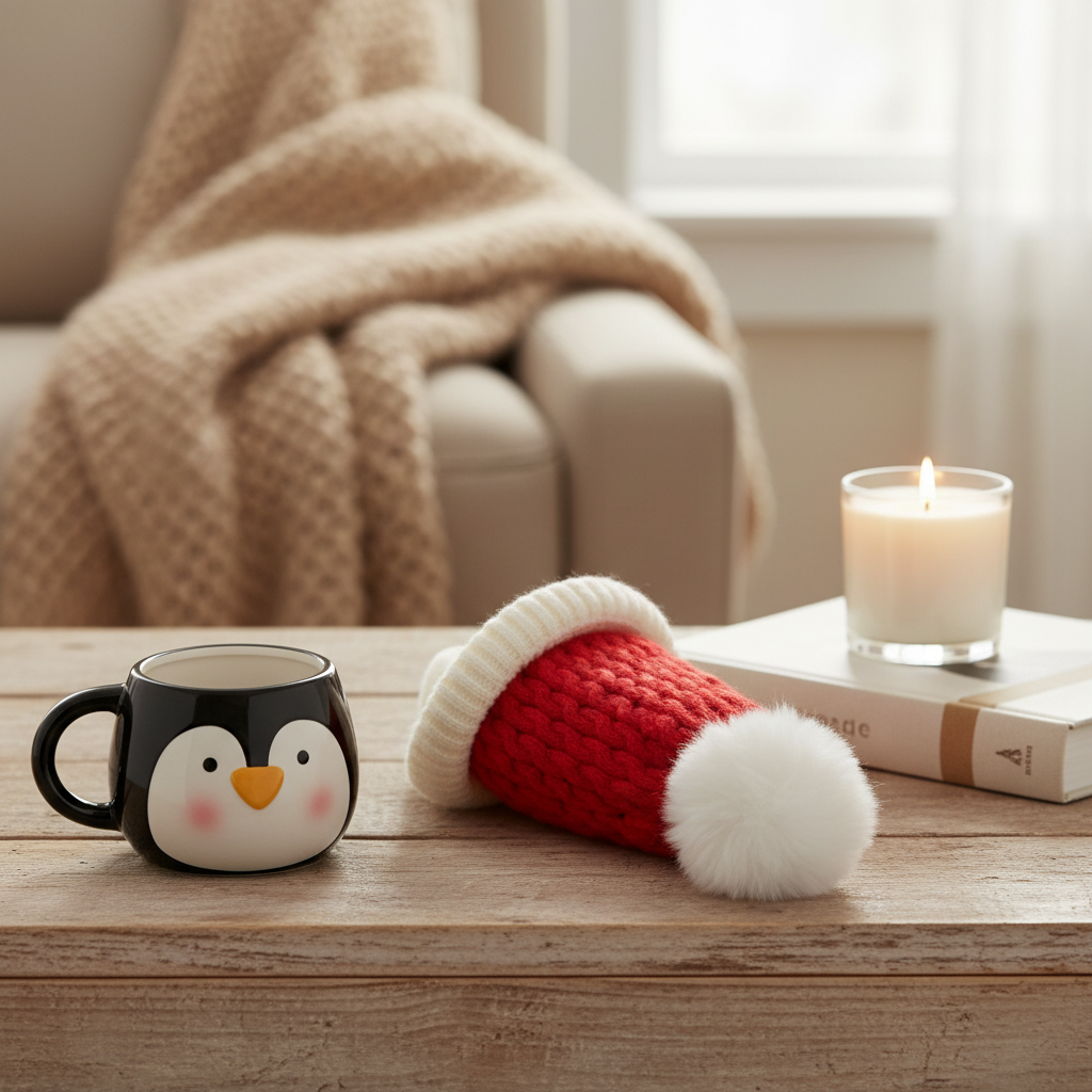 Gavesett Pingvin kopp og lue