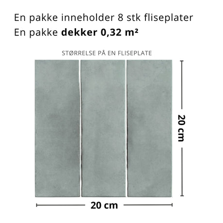 Mål og produktinformasjon for Katja betong fliser