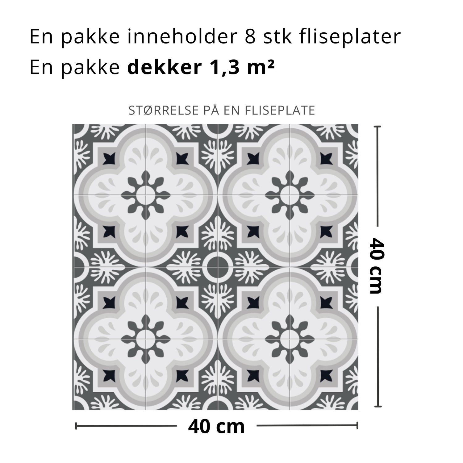 8-pk Copenhagen selvklebende fliser