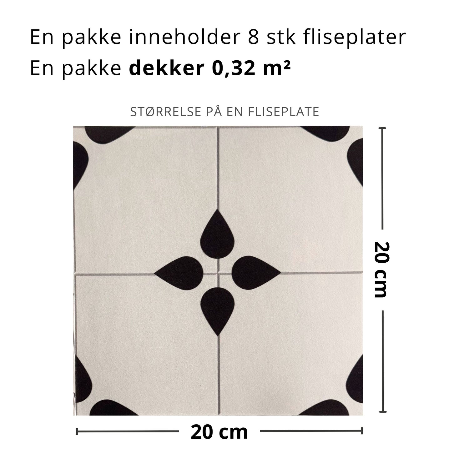 8-pk Natalie selvklebende fliser