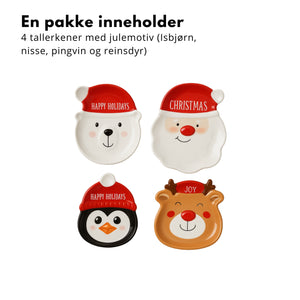 4-pk Tallerken juledesign