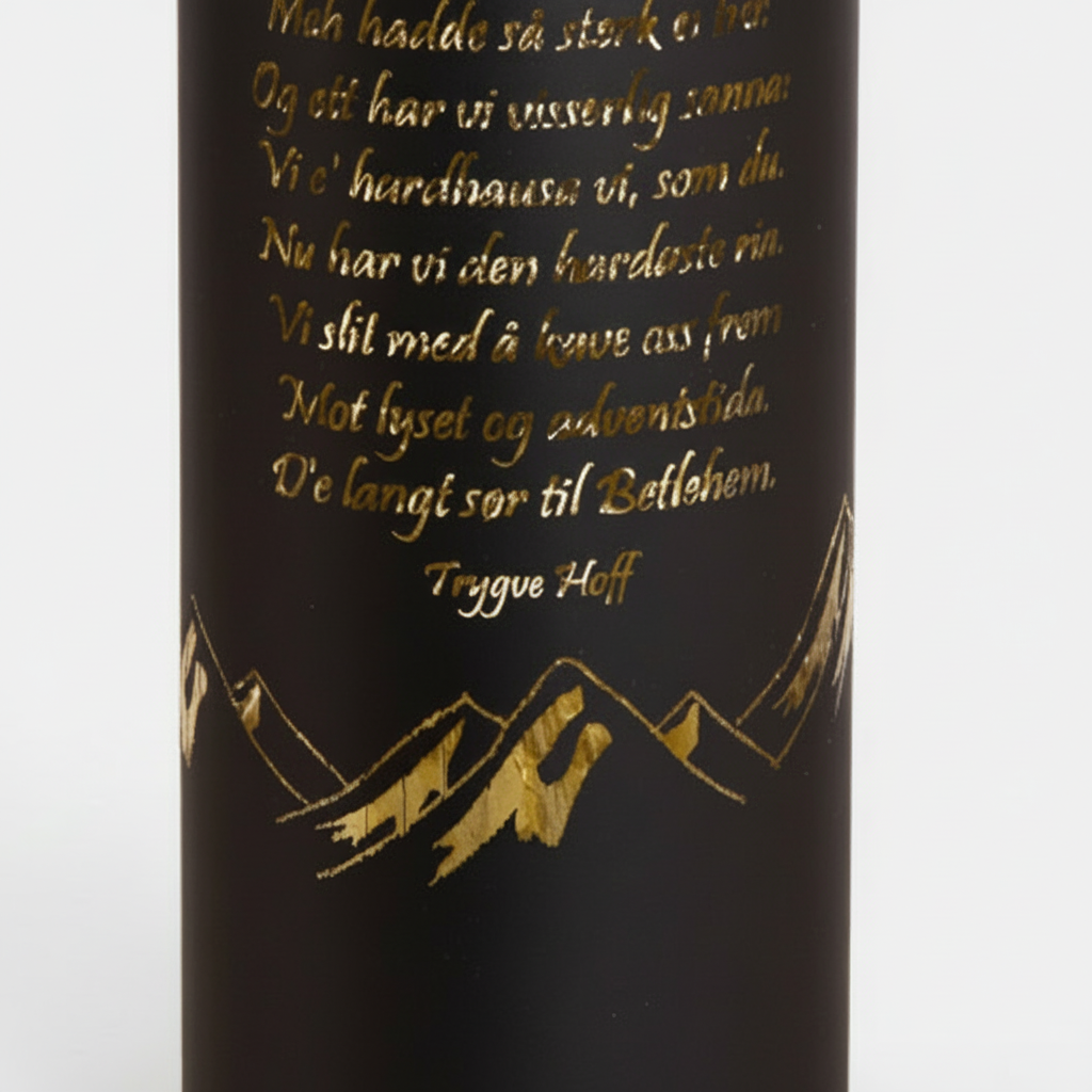 Lyslykt LED Nordnorsk 2 matt sort 8 x 20 cm