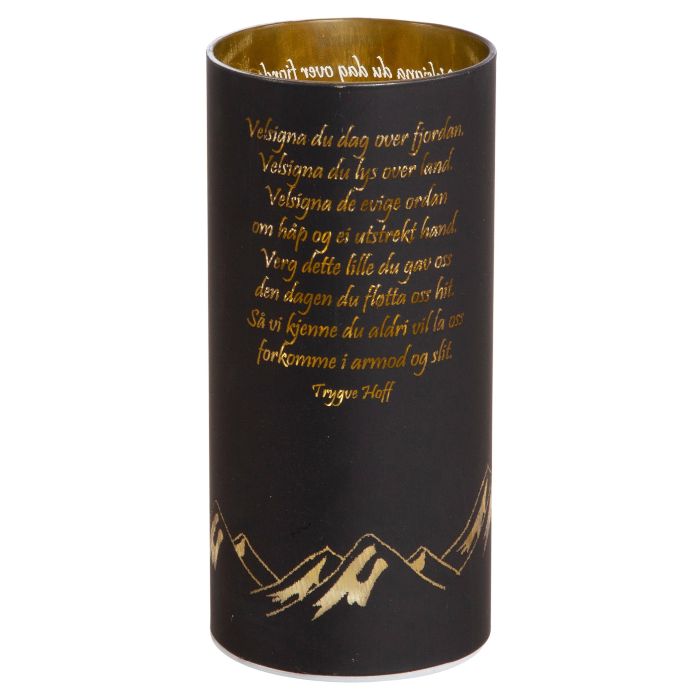 Lyslykt nordnorsk matt sort LED 7 x 15 cm