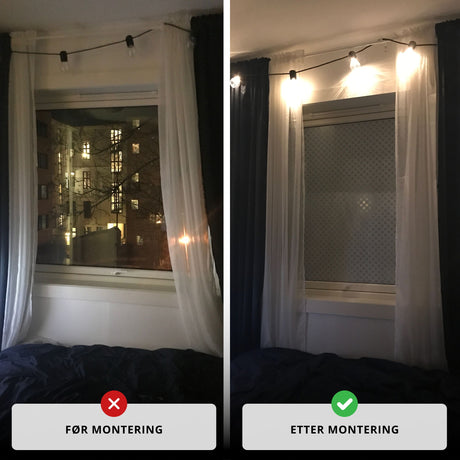 Nærbilde av Static Ally vindusfolie sitt elegante blomsterdesign i frostet finish
