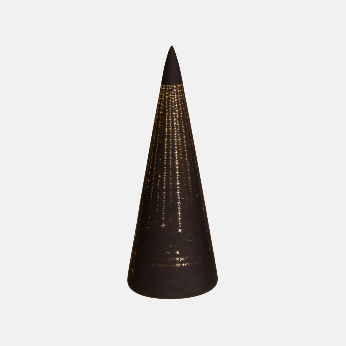 LED-lyslygte "Det lyser..." Sort kegle 25 cm - Lindas Dekor