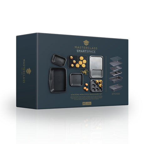 7-pk bakeformsett non-stick, stabelbar