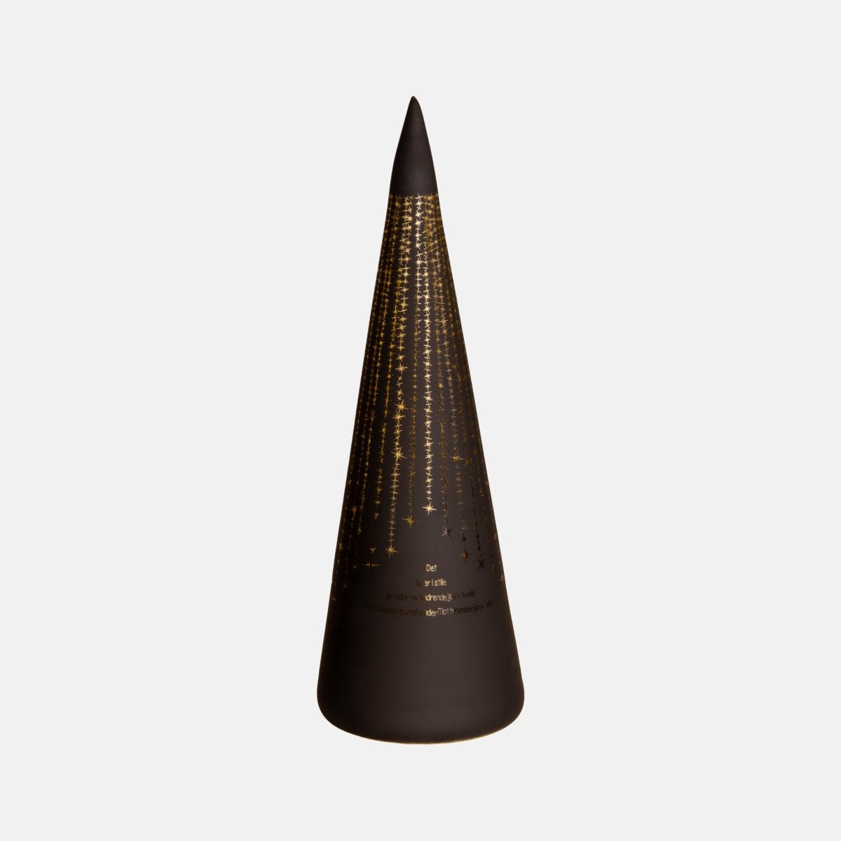 Lyslykt LED "Det lyser..." Sort kjegle 30 cm - Lindas Dekor