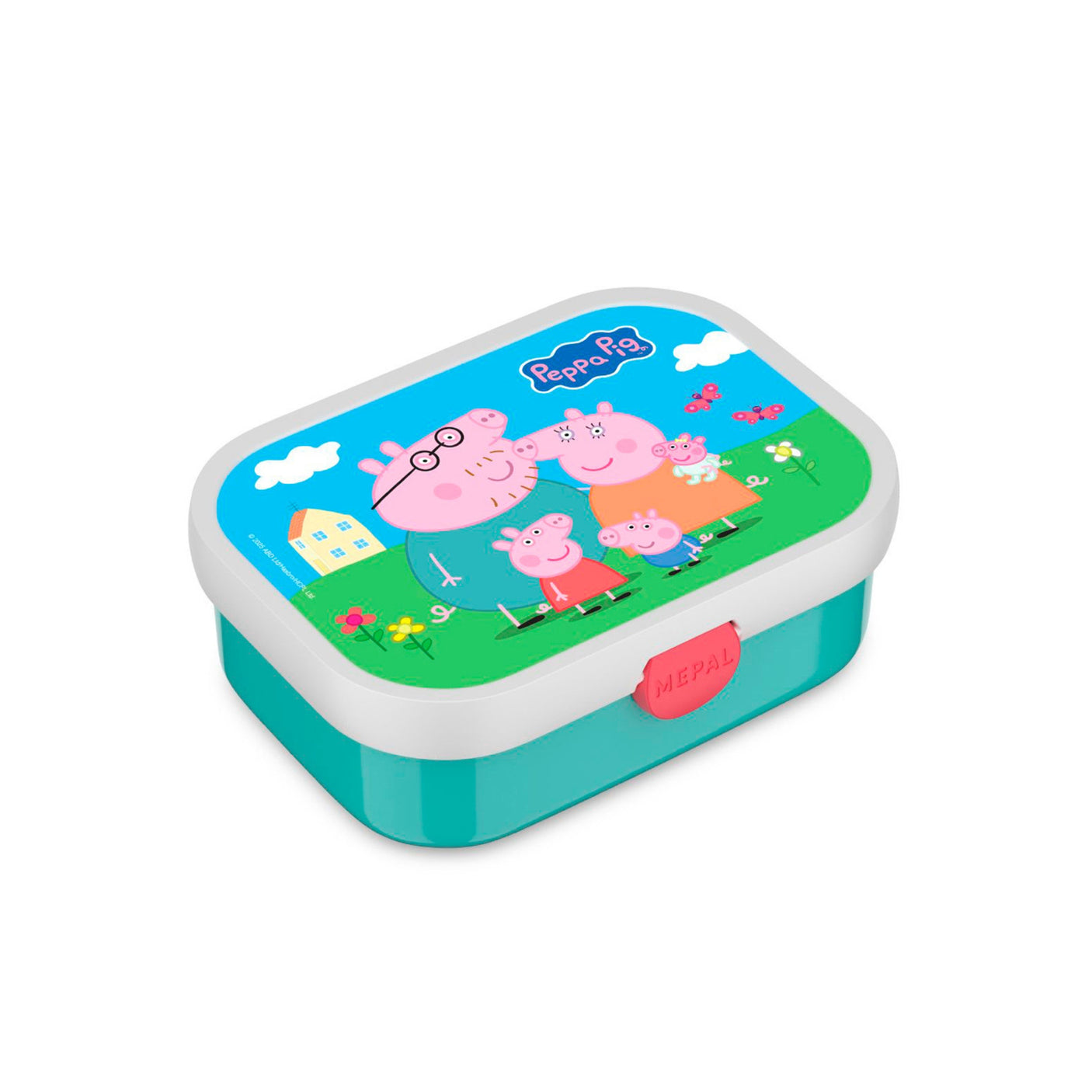 Mepal Campus matboks Peppa Gris med familie motiv på lokket