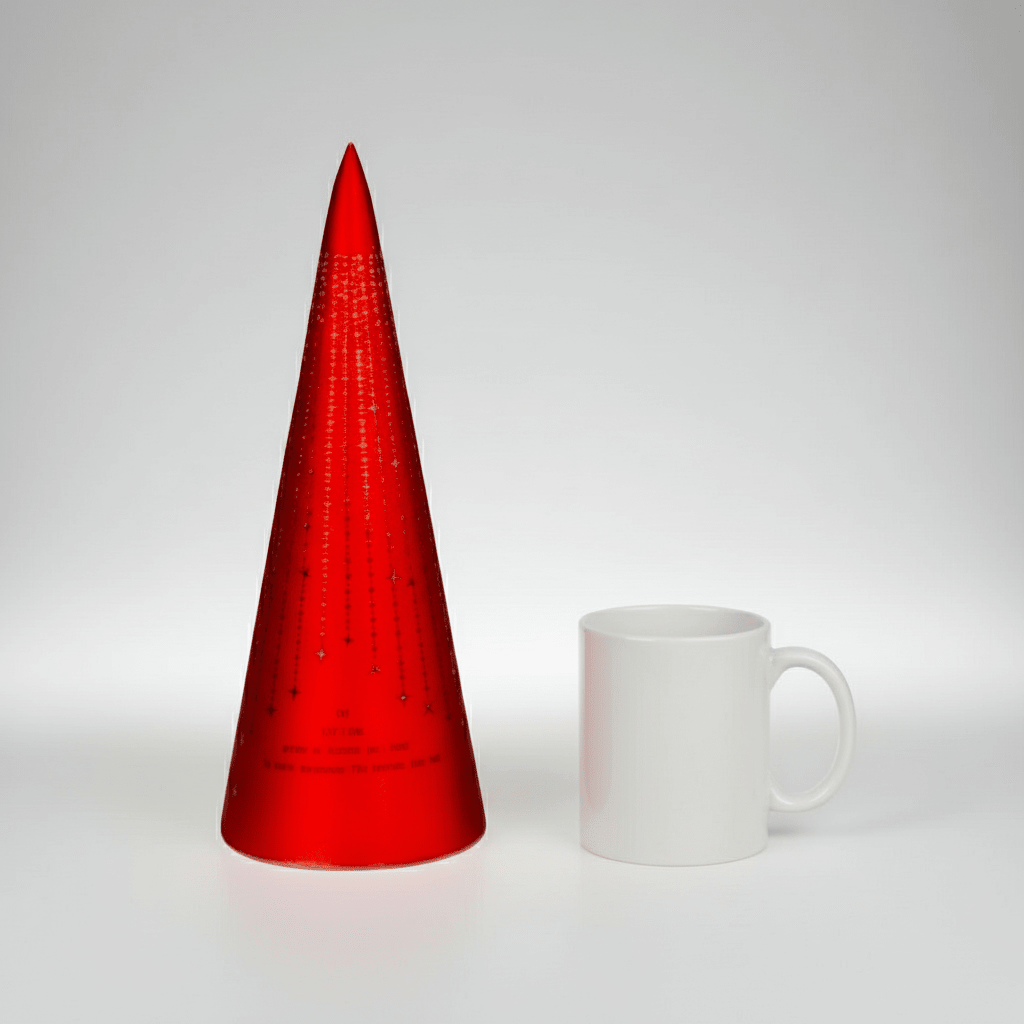 LED-lyslykt "Det lyser..." Rød kegle 25 cm - Lindas Dekor
