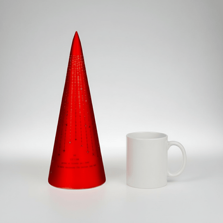 LED-lyslykt "Det lyser..." Rød kegle 25 cm - Lindas Dekor