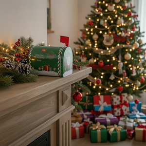 Postkasse til nisse grønn, liten