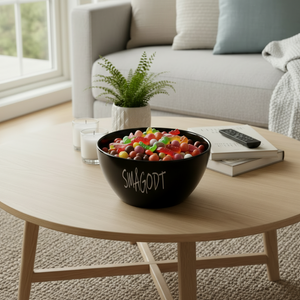 Skål keramikk sort smågodt stor