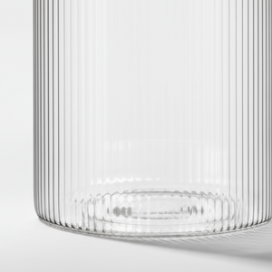 3-pk krukke rillet glass 1650 ml