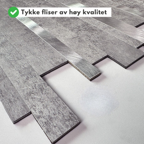 Detaljbilde av Stein lys grå XL veggfliser med realistisk steinstruktur