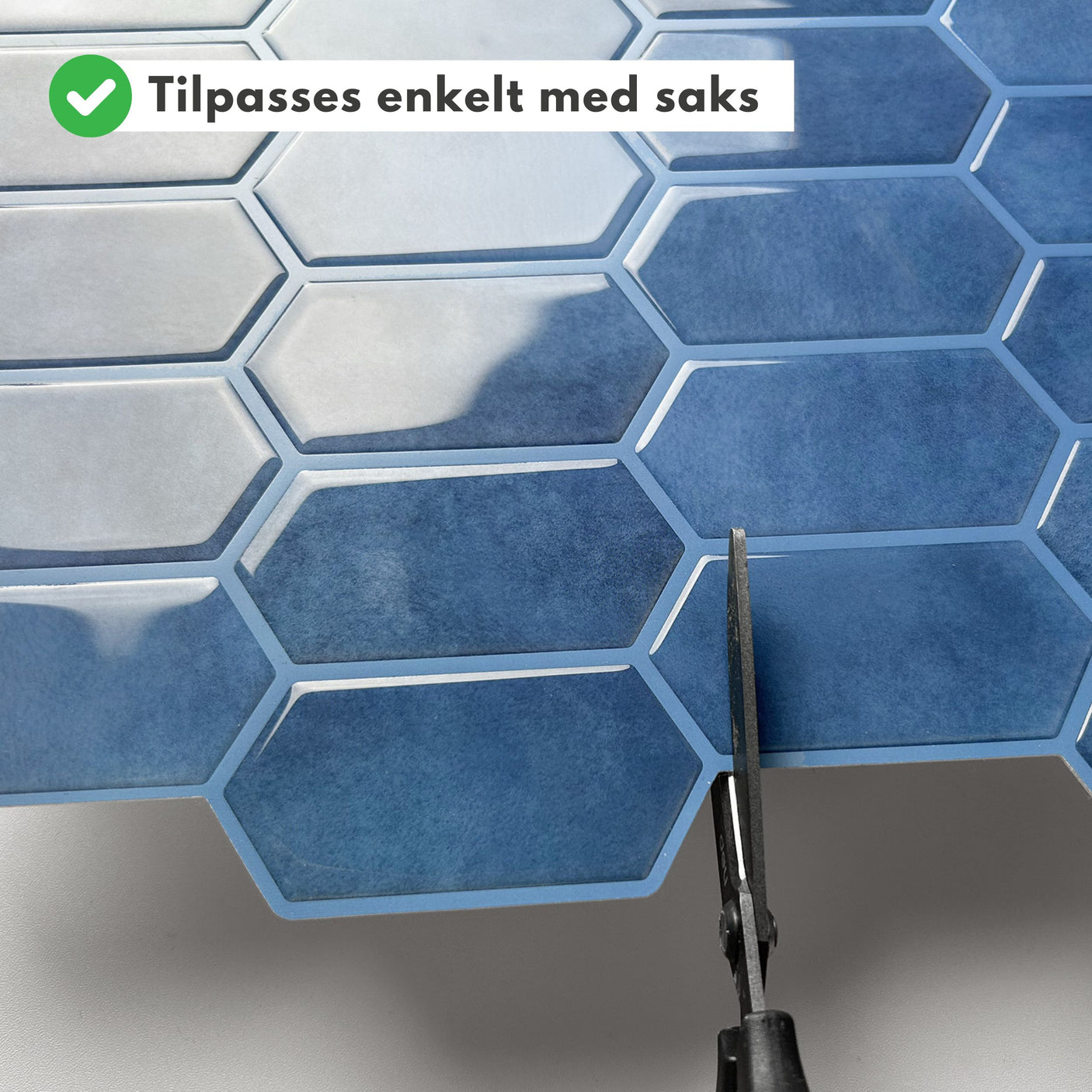 Alexandra blå selvklebende veggfliser