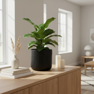 Blomsterpotte keramikk sort