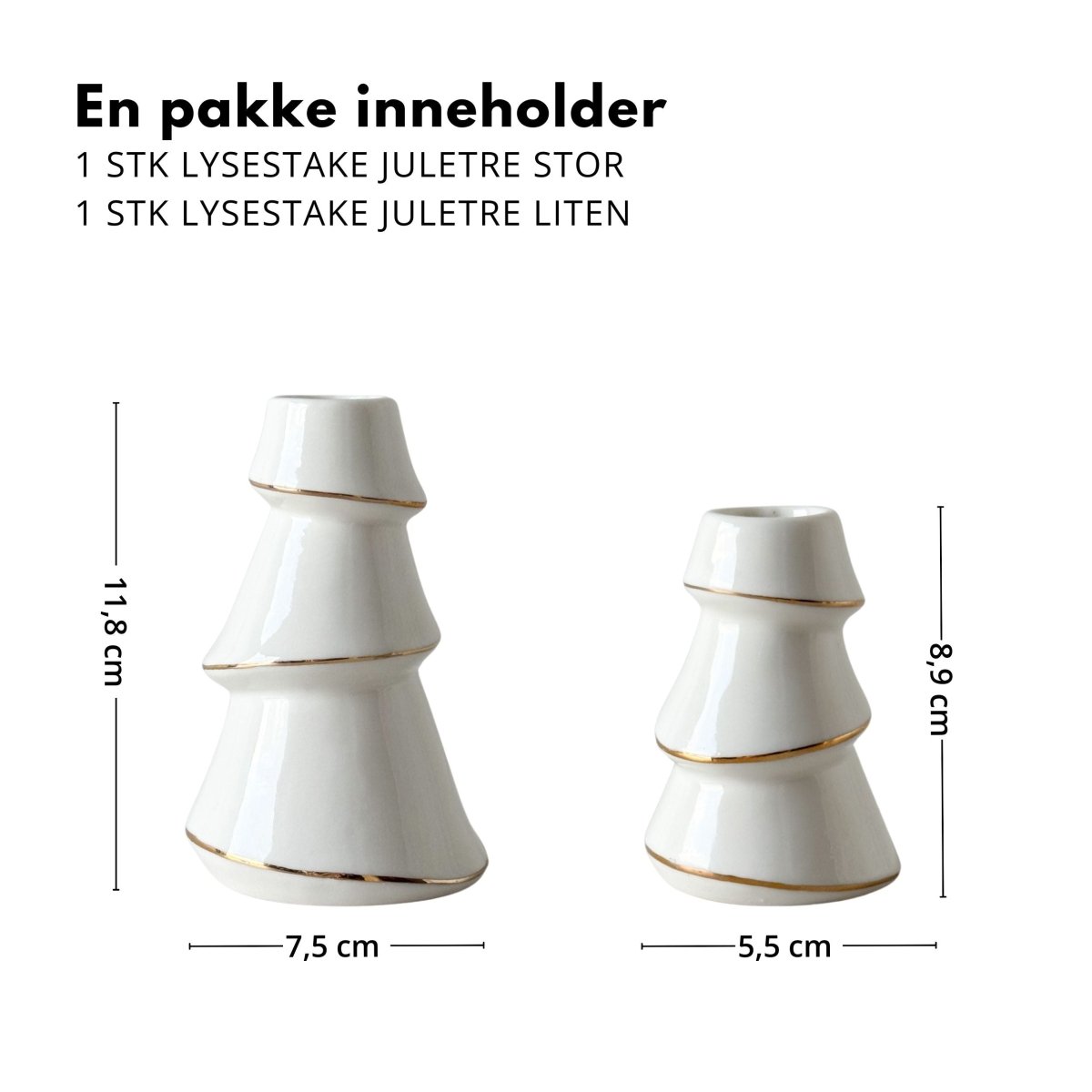 2 - stk Sæt med lysestager - Lindas Dekor