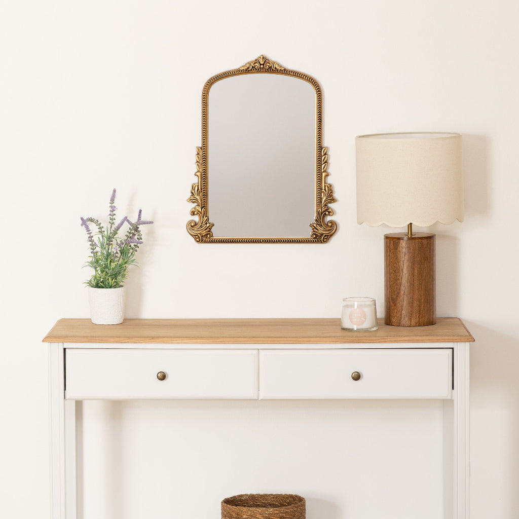 Veggspeil med gullfarget ramme Victoria 41 x 51 cm