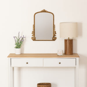 Veggspeil med gullfarget ramme Victoria 41 x 51 cm