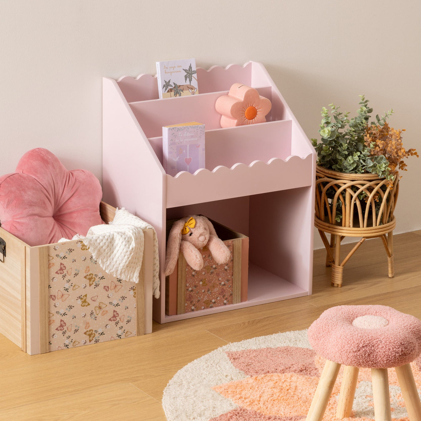 Bokhylle for barn Antea rosa 48 x 32 x 60 cm