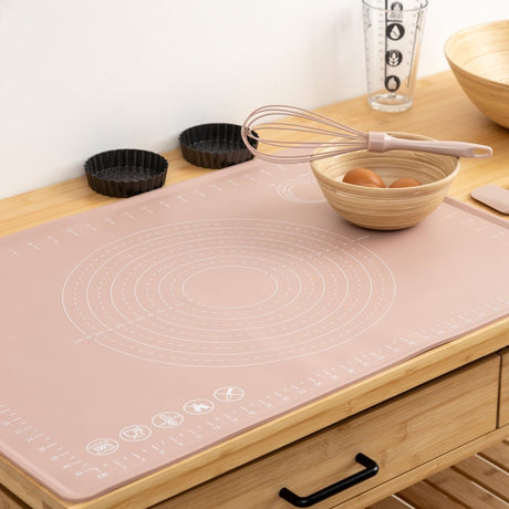 Bakematte med kant i silikon rosa 69,8 x 49,7 cm - Lindas Dekor Bakematte