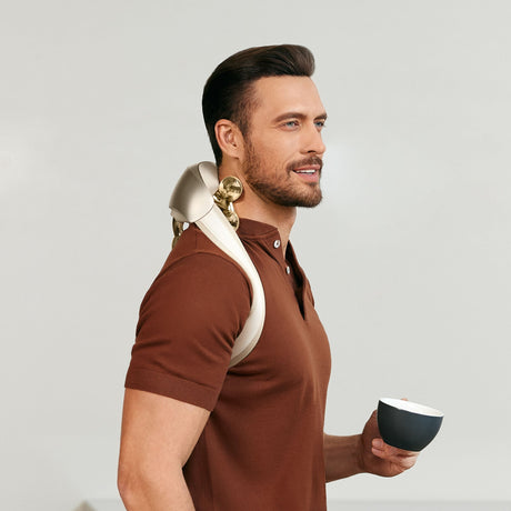 Kompakt og bærbar massasjeenhet, ideell for bruk hjemme eller på kontoret.