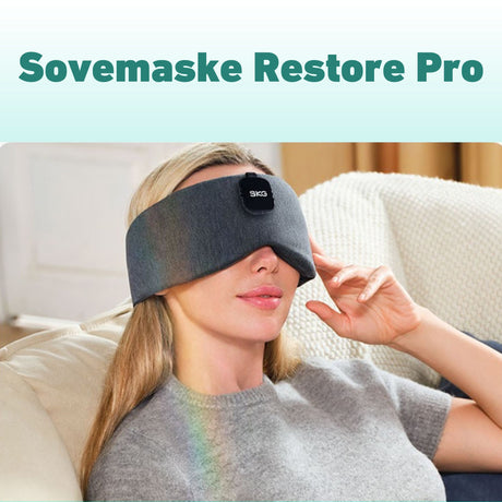 Sovemaske Restore Pro med innebygd lyd og komfortabel passform for avslapning og bedre søvn.