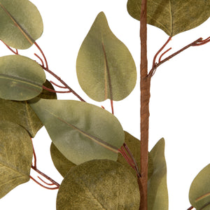 dekorativ kunstig plante med grønne blader i ulike former