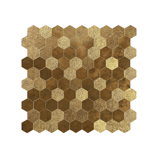 Hexagon guld självhäftande väggplattor