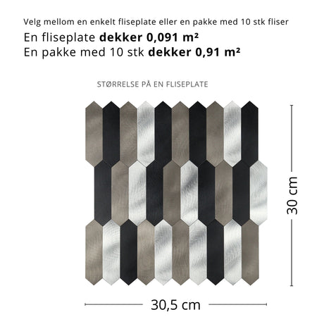 De fleksible selvklebende Tanya-flisene kan tilpasses ulike rom og stiler.
