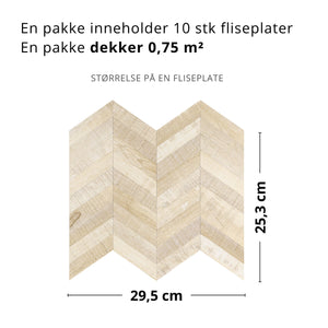 10-pk Nordic Chevron selvklebende veggfliser