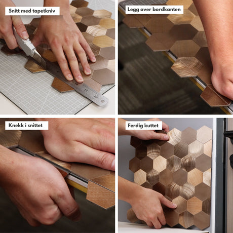 10-pk Sofie hexagon selvklebende veggfliser