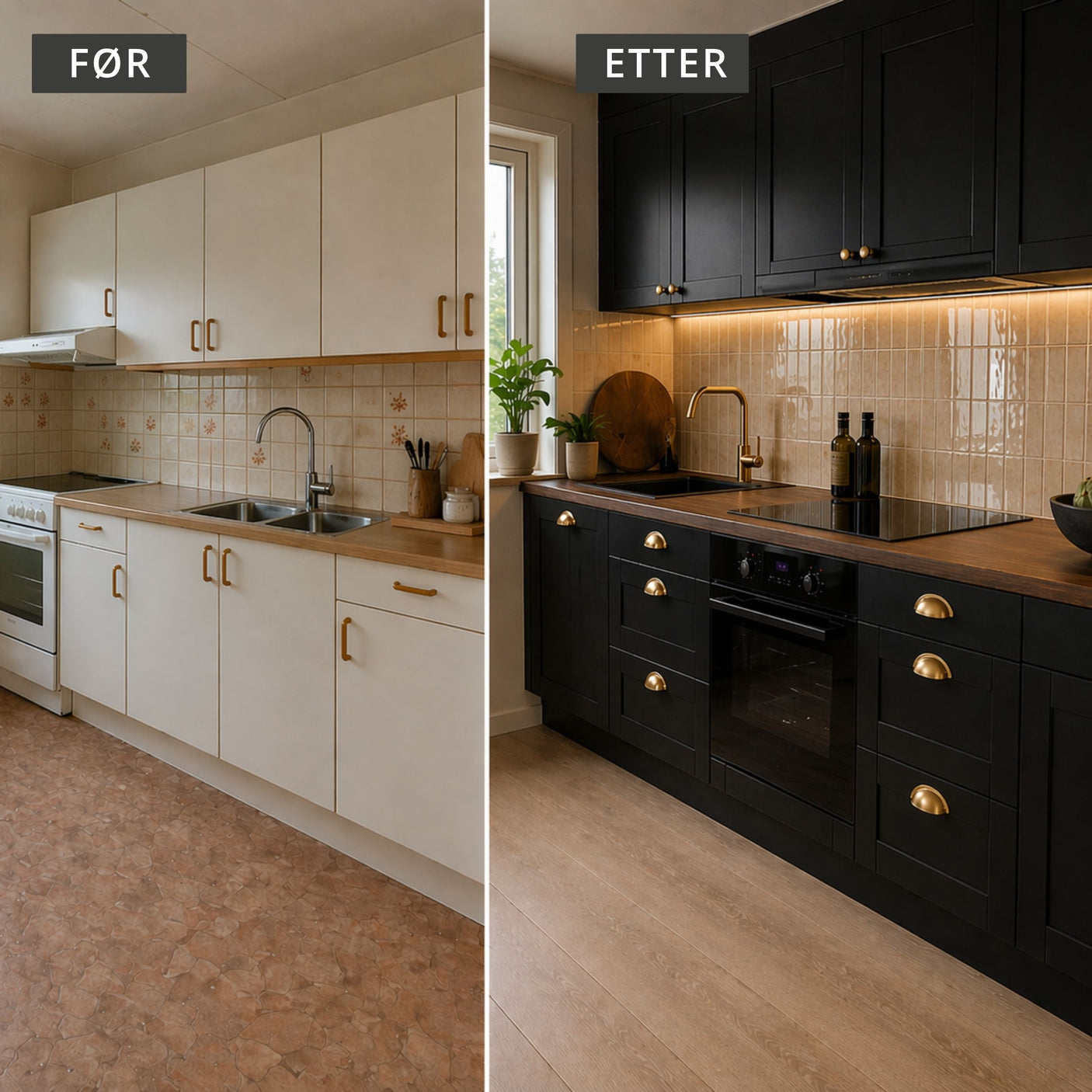 24-pk Louise gloss beige selvklebende veggfliser