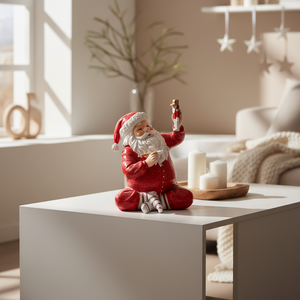 Dekorativ nissefigur i rød