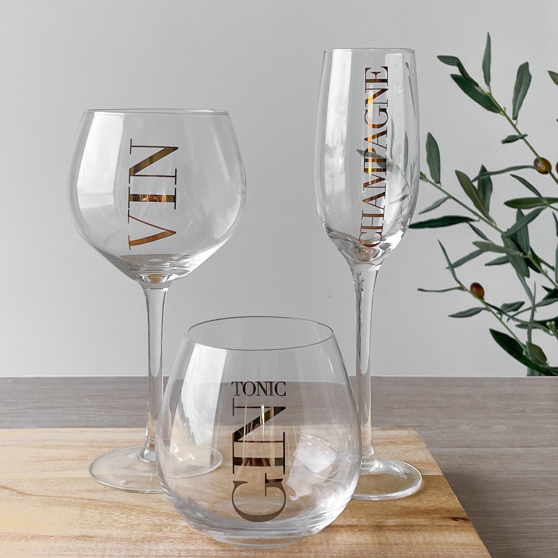 Champagneglass, transparent/gull