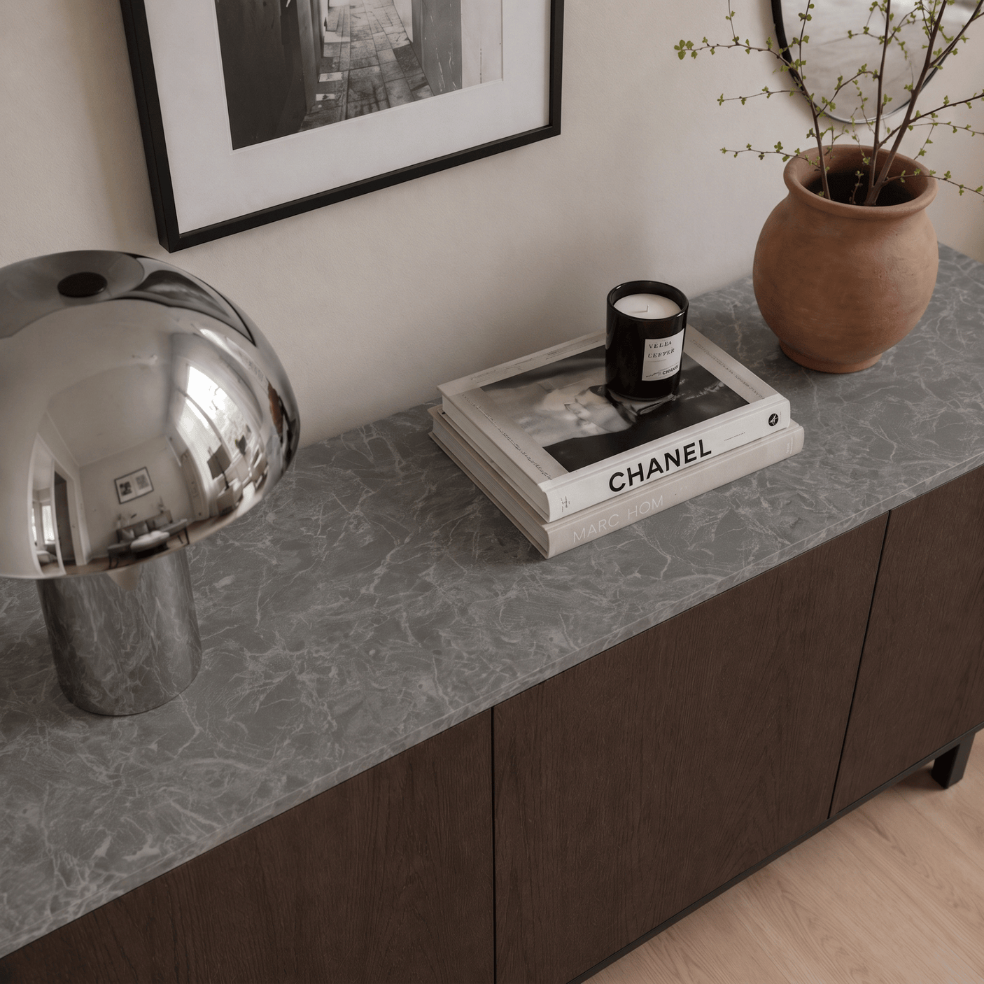 Limestone antrasitt kontaktplast