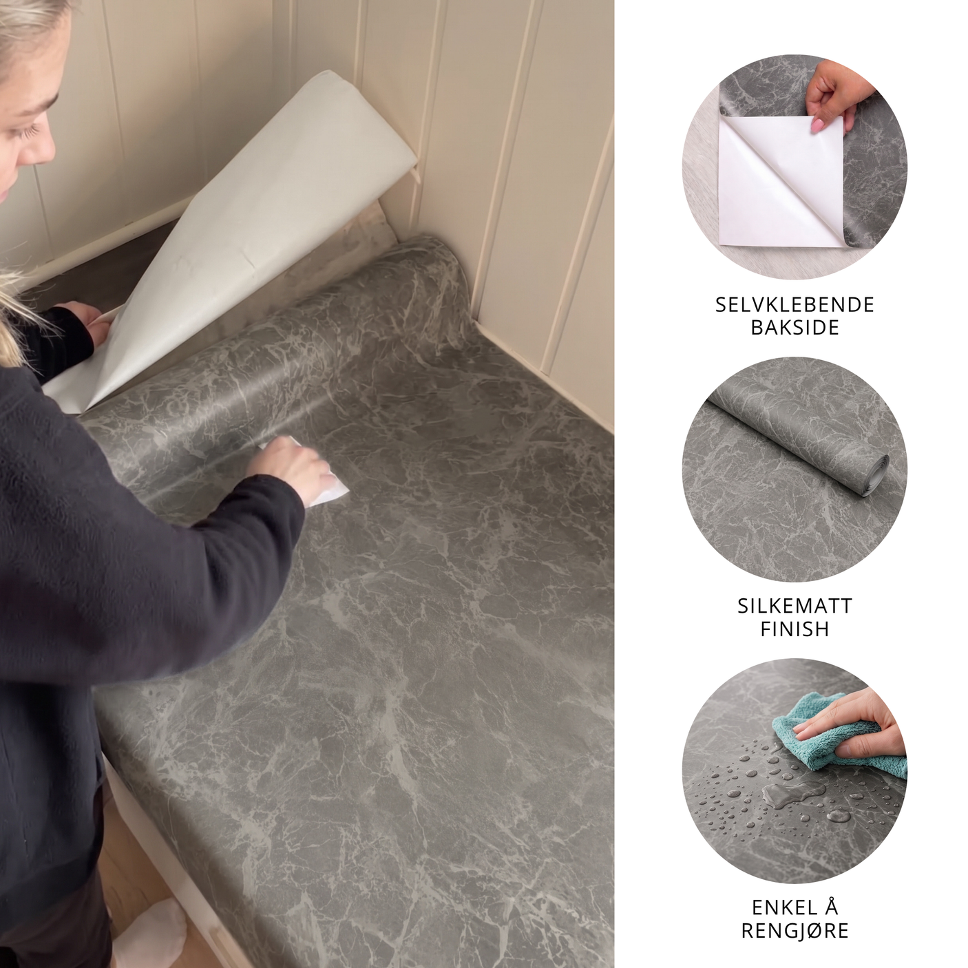 Limestone antrasitt kontaktplast