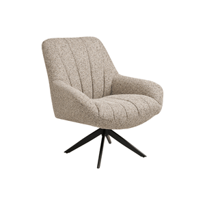 Grandola loungestol med sving i grått stoff og sorte ben – House Nordic