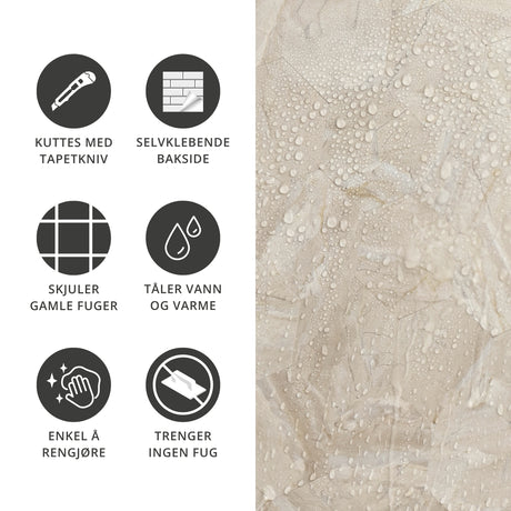 10-pk Grace hexagon selvklebende veggfliser