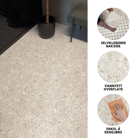 8-pk Sahara beige selvklebende fliser