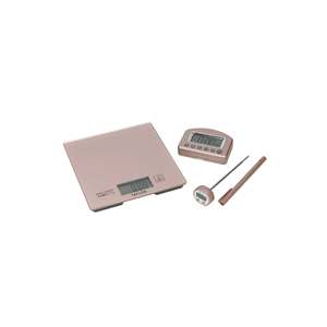 Kjøkkensett med vekt, steketermometer og timer, rosé - Lindas Dekor Kjøkkenvekt