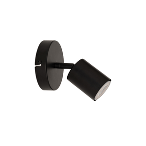 Vico vegg- og taklampe sort med 1 justerbar spot 10 cm