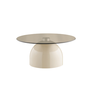 Ravello sofabord herdet glass grå/beige ø70 cm